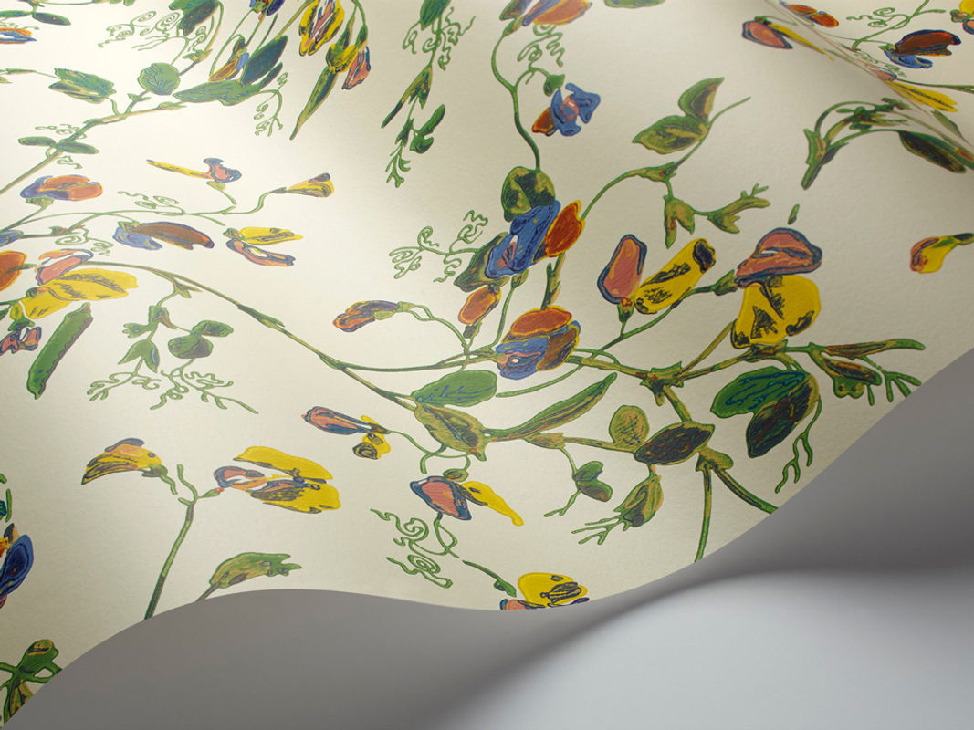Cole & Son Tapete Sweet Pea in Rot, Blau und Creme mit floralem Botanical-Design - Bild 3