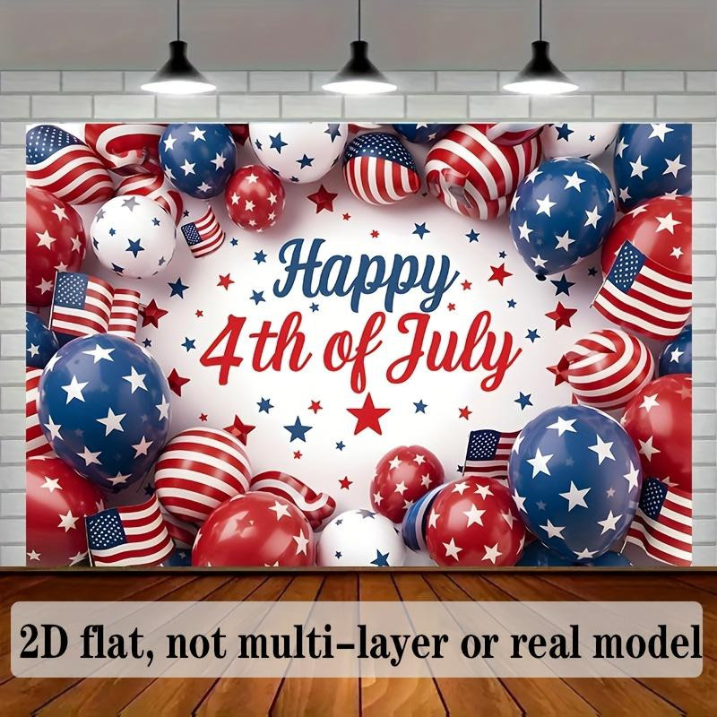 JMG Household Supplies Patriotischer Wandteppich mit USA-Flagge und Ballon für den 4. Juli, Polyester, Mehrfarbig, Breite: 90 cm, Höhe: 150 cm - Bild 4