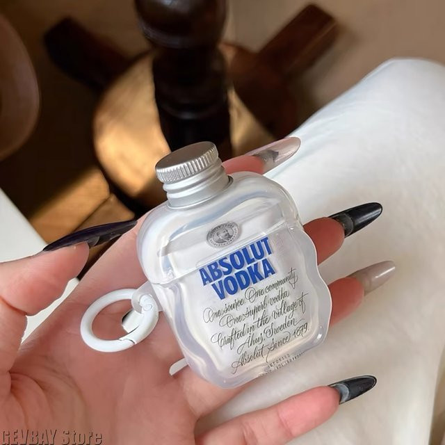 Apple AirPods Hülle Wodka Design transparent, kompatibel mit AirPods 4, Pro 2 und 3. Generation - Bild 1