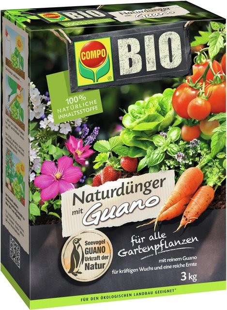 Compo Bio Naturdünger Guano für alle Gartenpflanzen, 3 kg - Bild 1