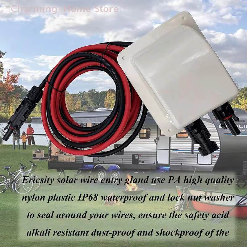 Wetterfeste Solarstecker-Eingangsverschraubung mit Verlängerungskabel, IP68 wasserdichtes Gehäuse für Wohnmobile, Dach und PV-System, Farbe: Weiß - Bild 3