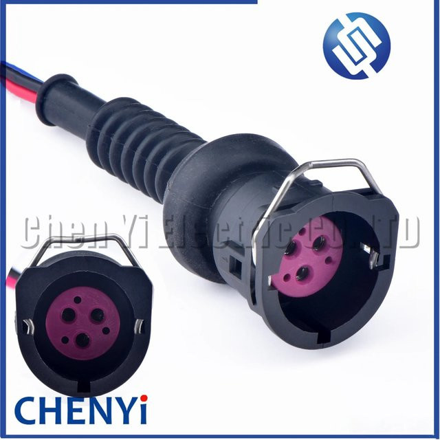 Yuyi 3-poliger wasserdichter Kfz-Steckverbinder Motor-Kabelbaum-Stecker in Schwarz mit 15 cm Kabeln - Bild 1
