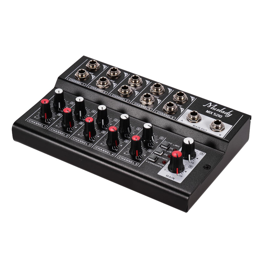 Muslady MIX5210 10-Kanal-Mischkonsole Digitaler Stereo-Audio-Mixer in Schwarz mit Mikrofonanschluss - Bild 2