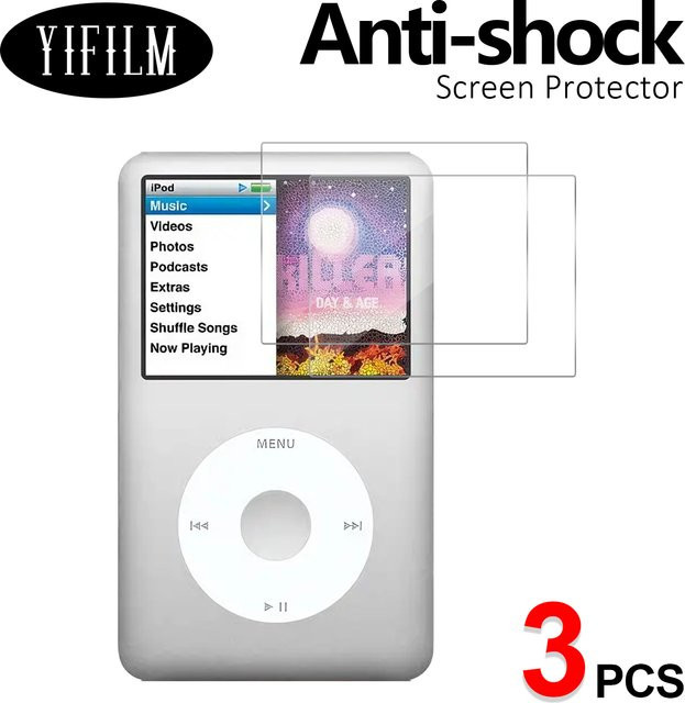 3er-Set Displayschutzfolie für Apple iPod Music Player Classic, wasserdicht, HD, transparent, PET-Material - Bild 1