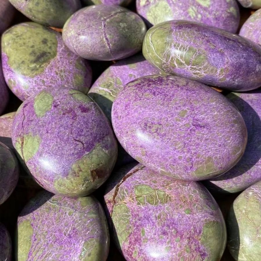 CrystalHola Atlantis-Kristall-Palmenstein in marmoriertem Grün und Violett - Bild 2