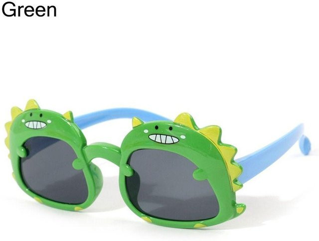 Dinosaurierförmige Sonnenbrille für Kinder, grün, Kunststoff, Vollrand, quadratisch - Bild 1