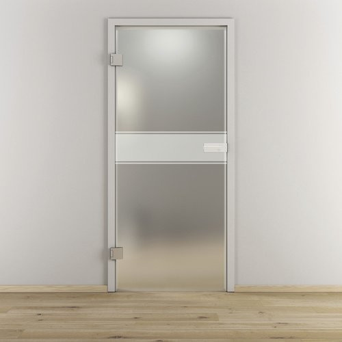NOVADOORS Glasdrehtür NOVA 593 modern transparent mit mattem Glas, Höhe: 197,2 cm, Breite: 70,9 cm, Tiefe: 28,2 cm - Bild 1