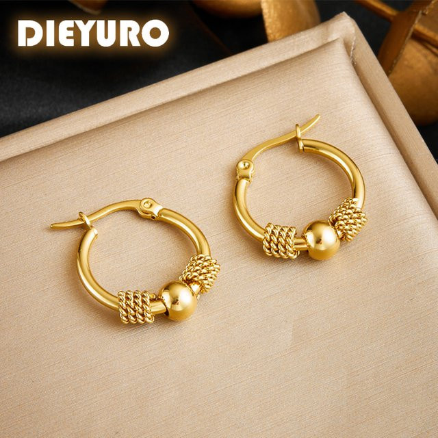 DIEYURO Ohrringe, Edelstahl, Gold, Damen - Bild 1