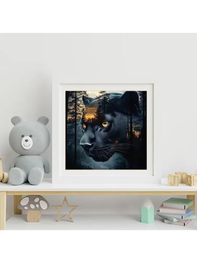 Evershine Diamant-Stickerei 5D-DIY-Mosaik Set mit schwarzem Leopard Motiv für Erwachsene und Anfänger - Bild 3