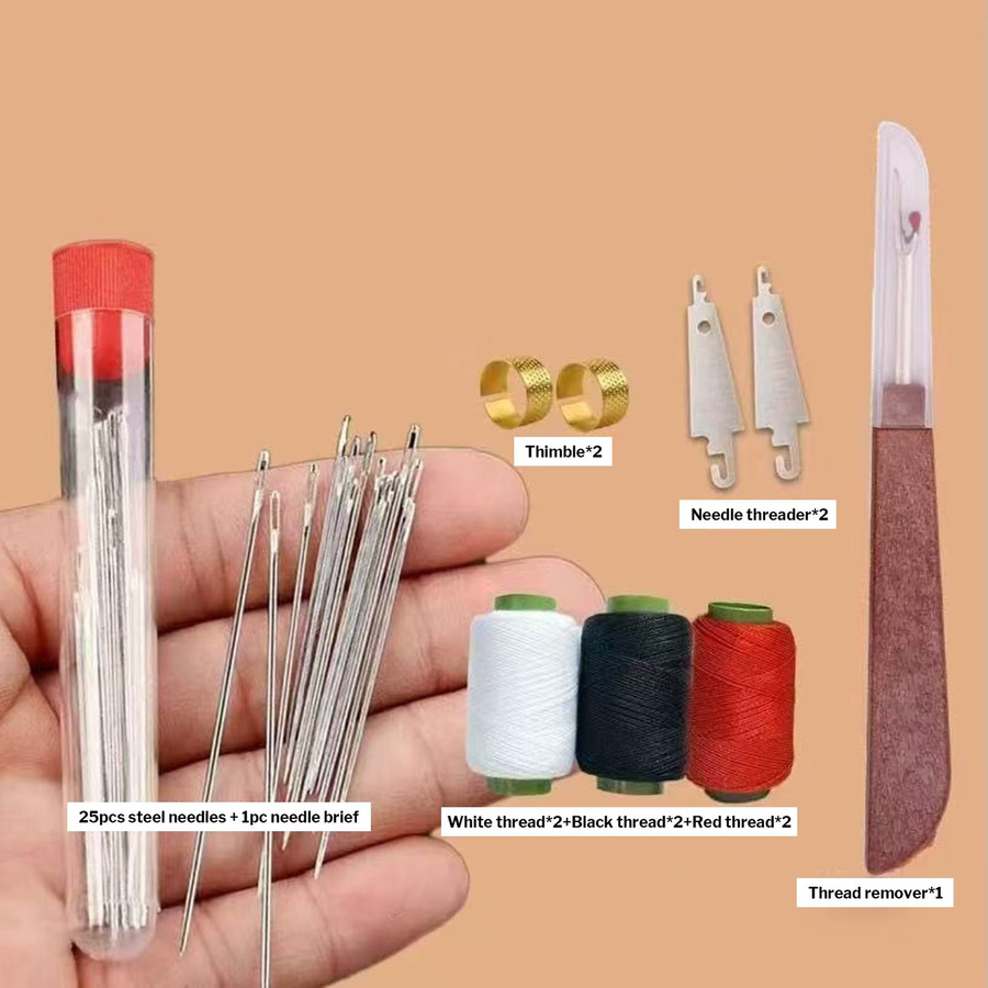 37-teiliges Nähset aus Stahl in Multicolour mit Nadeln, Fadenwerkzeugen, Nahtrenner und Nadeleinfädler - Bild 1