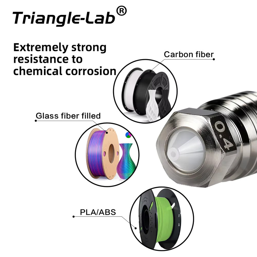 Trianglelab Zirkonium-Keramikdüse mit Kupferlegierungsgehäuse für V6 Volcano TZ K1C K2 in Silber - Bild 3