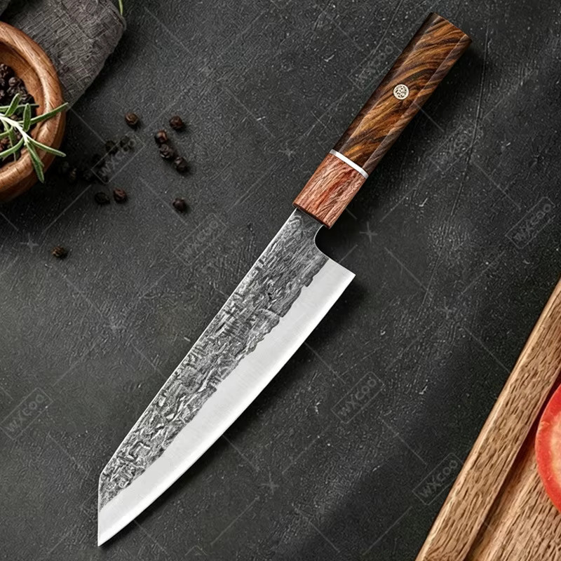 WXCOO Professionelles Kiritsuke-Küchenmesser mit Holzgriff, 20 cm, Silber - Bild 2