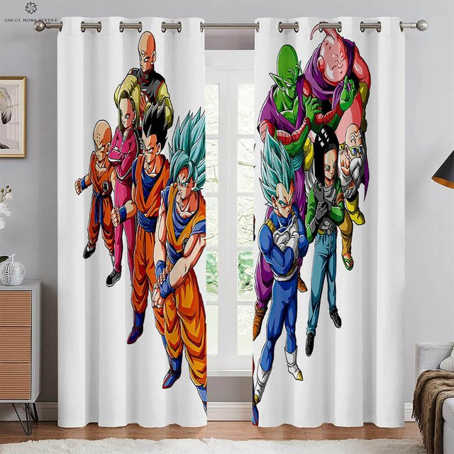Yiran Furniture Anime Vorhänge für Kinderzimmer und Wohnzimmer, 2er-Set, mehrfarbig, B: 50 cm, H: 130 cm - Bild 1