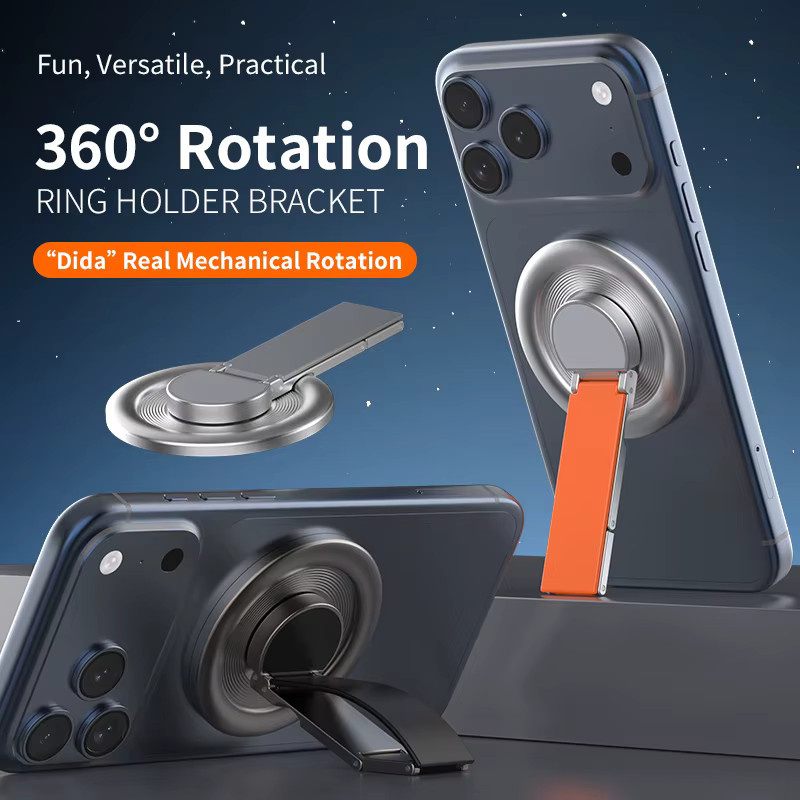WSSHE Magnetischer Handyhalter für MagSafe mit 360-Grad-Rotation und Fingerring-Ständer in Orange - Bild 2