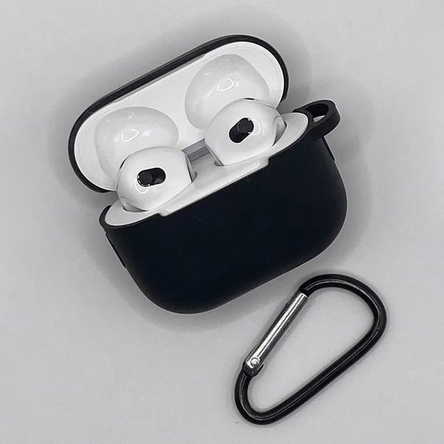 Schutzhülle für Apple AirPods 3. Generation in Schwarz und Grün mit Haken zur Vermeidung von Verlust und Stürzen - Bild 1