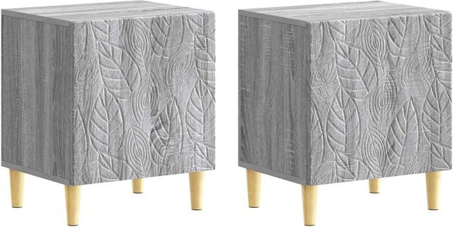 vidaXL Nachttisch Set 2 Stück Grau Sonoma aus Holzwerkstoff B: 43 cm, T: 34,5 cm, H: 50 cm - Bild 1
