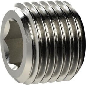 Riegler Verschlussschraube mit Innensechskant, ohne Bund, Messing, verzinkt, M10x1,0 - Bild 1