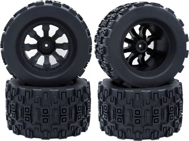 ZDRACING Gummireifen und Felgen für RC Monster LKW, 4-teiliges Set - Bild 1