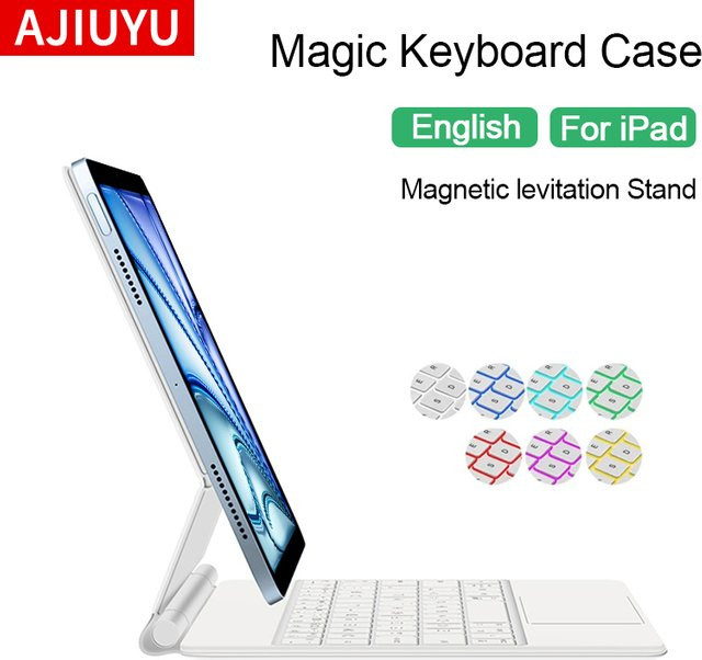 AJIUYU Magische Tastatur für iPad Air 11 Zoll 2024 M2 6. Generation mit Smart Cover in Schwarz - Bild 1