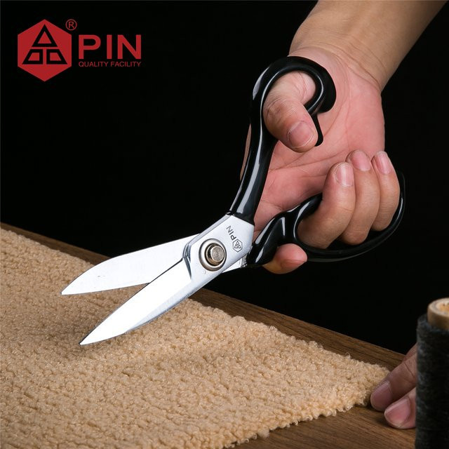 Professionelle Schneiderschere ZGMn13 aus Manganstahl für Stoff und Leder, ergonomisch mit 4 Stufen, Länge: 22,0 cm - Bild 1
