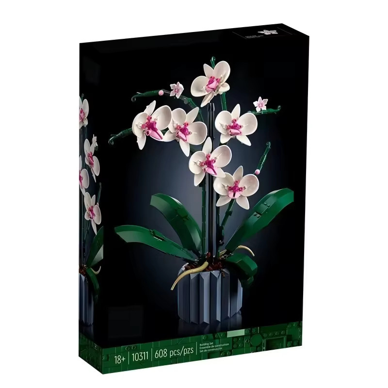 Potdemiel DIY Baustein-Set Künstliche Blumen Rose und Orchidee als Topfpflanze in Bunt / Mehrfarbig zur Heimdekoration - Bild 2