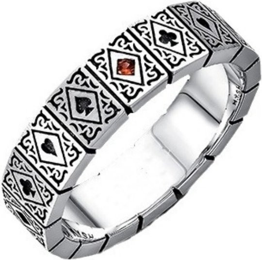Buyee Paarring, 925 Silber, offener Poker-Ring, Unisex - Bild 1
