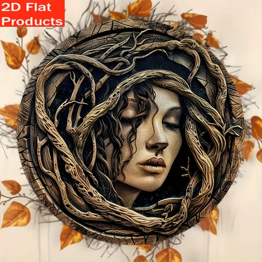 Potdemiel Vintage Tree Spirit Holztafel mit Waldthema für Innen- und Außenbereich - Bild 2