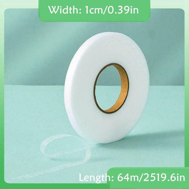 MTMA Doppelseitiges Futterband zum Kleidung Formgeben, 64 Meter, Breite: 1 cm, Farbe: Weiß - Bild 1