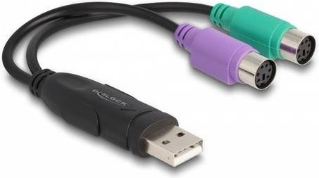 Delock USB 2.0 auf 2x PS/2 Adapter, Farbe: Multicolour, Länge: 0,17 m - Bild 1