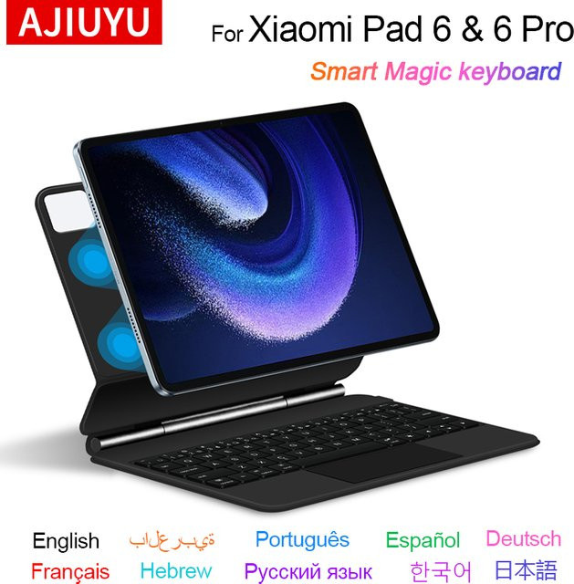 AJIUYU Magische Tastatur mit Trackpad für Xiaomi Mi Pad 6 Pro 11 Zoll in Schwarz - Bild 1