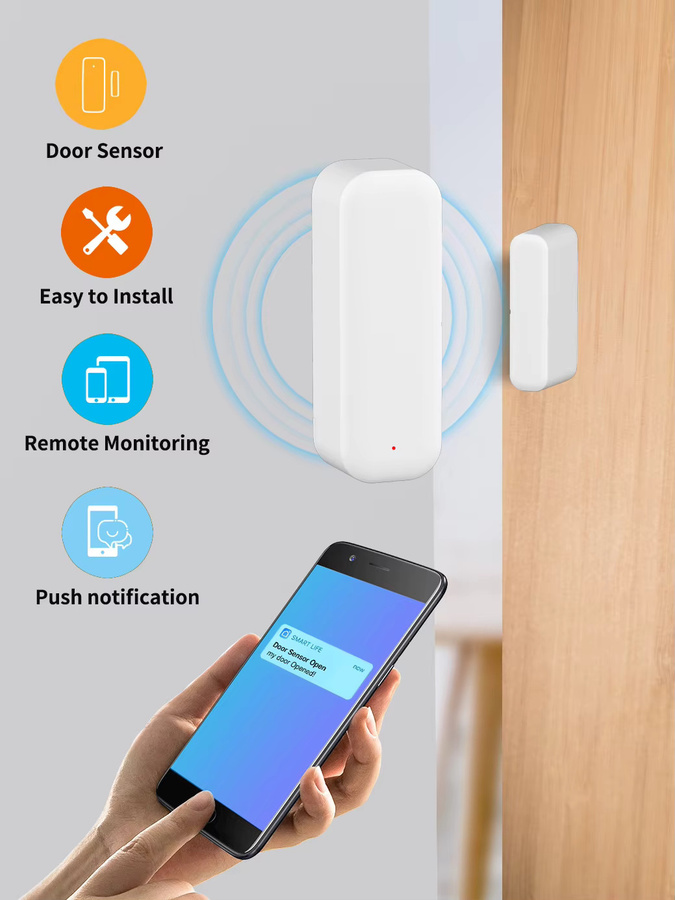 Tuya Zigbee/WiFi Tür- und Fenstersensor Z2MQTT Intelligenter Türmelder in Weiß für Google Home und Alexa - Bild 5