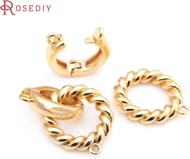 Rosediy Connector Twisted Wire Round, Messing, Gold, Unisex - Bild 1