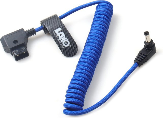 LANO DC 5,5 x 2,5 mm Stromkabel mit D-Tap-Anschluss und Nylon-Spiralwicklung für KiPRO LCD-Monitore und DSLR-Rig-Kameras - Bild 1