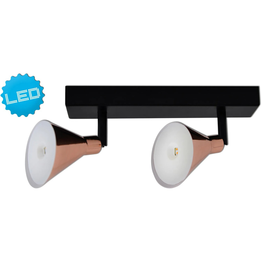 Näve 2er LED-Wand- und Deckenspot in Kupfer, verstellbar mit Leuchtmittel - Bild 3