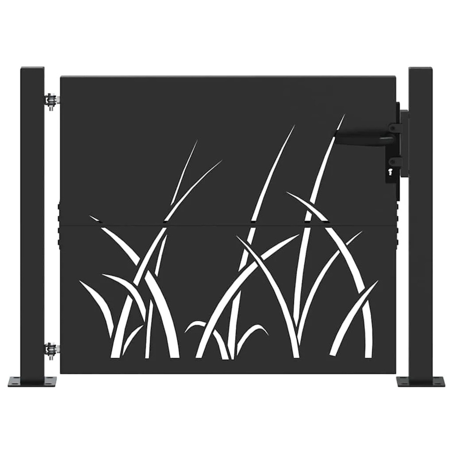 vidaXL Gartentor aus pulverbeschichtetem Stahl in Schwarz, B: 105 cm, H: 100 cm - Bild 2