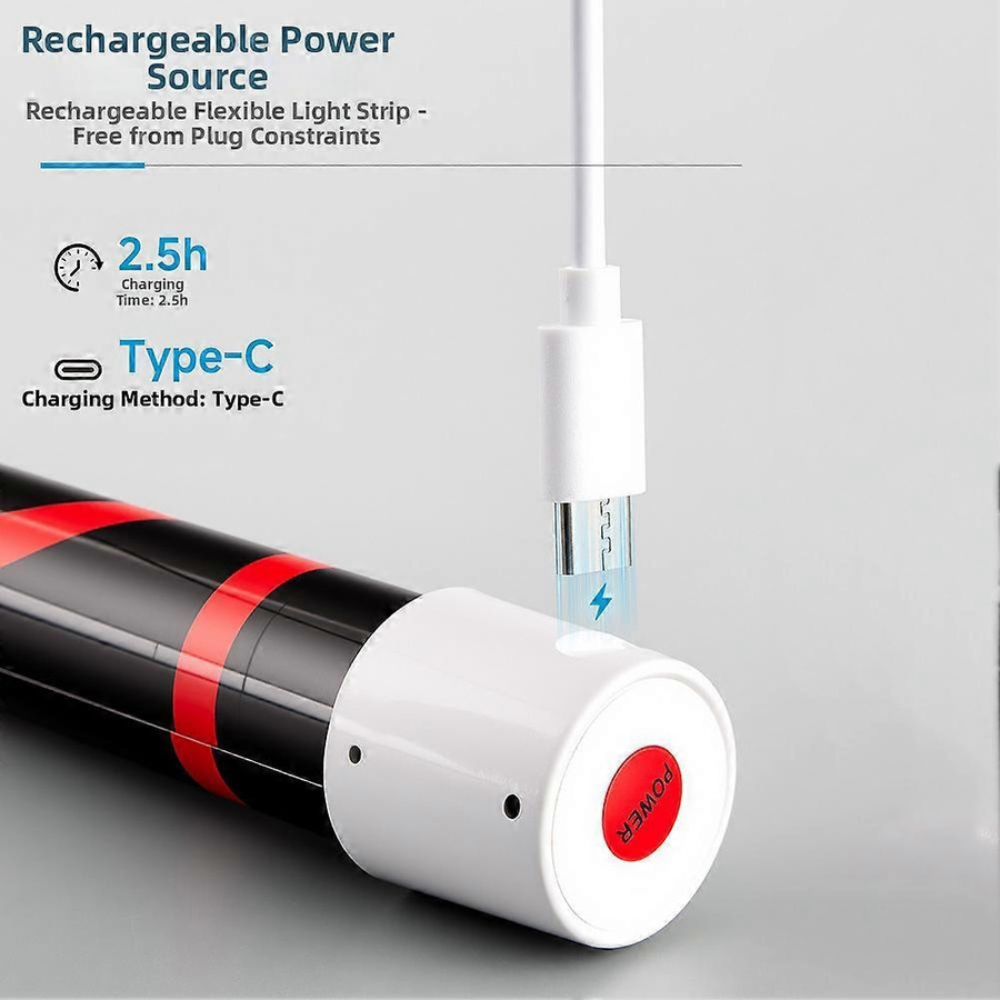 GYROS Flexible LED-Arbeitsleuchte, magnetische und biegsame U-förmige Taschenlampe, wiederaufladbar, Schwarz - Bild 3