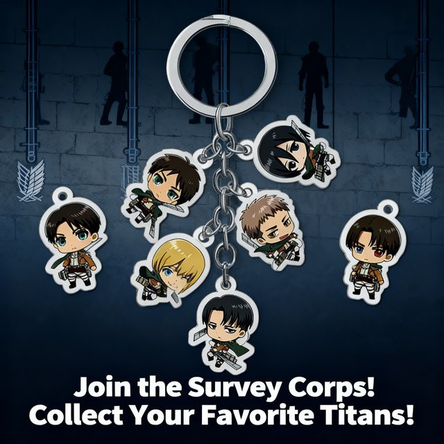 Bandai Attack on Titan Acryl-Schlüsselanhänger, 5er-Set - Bild 1