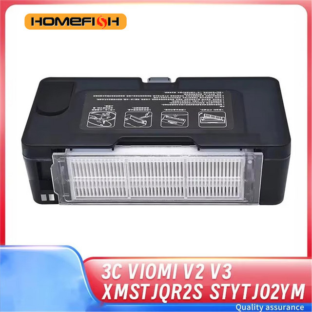 HOMEFISH 2-in-1 Wassertank und Staubbehälter Ersatzteil für Roboter-Staubsauger 2S 3C VIOMI V2 V3 XMSTJQR2S STYTJ02YM - Bild 1