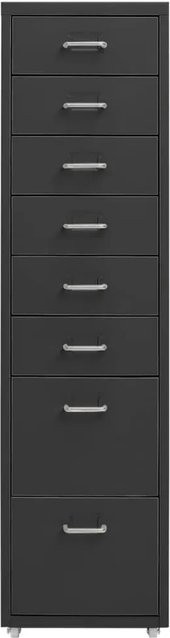 vidaXL Aktenschrank aus Metall mit Rollen in Anthrazit, B/T/H: 28 x 41 x 109 cm - Bild 1