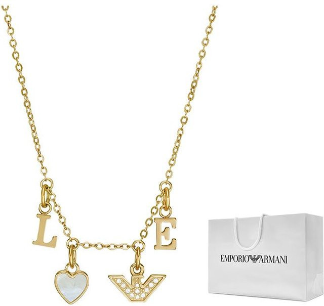 Emporio Armani Anhänger Halskette, Diamant, Zirkonia, Gold, Damen - Bild 1