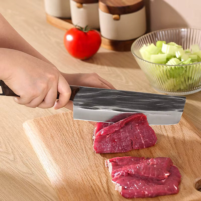 GuanQi Boning Knife aus Edelstahl mit braunem Holzgriff zum Schneiden und Entbeinen von Fleisch und Fisch - Bild 1