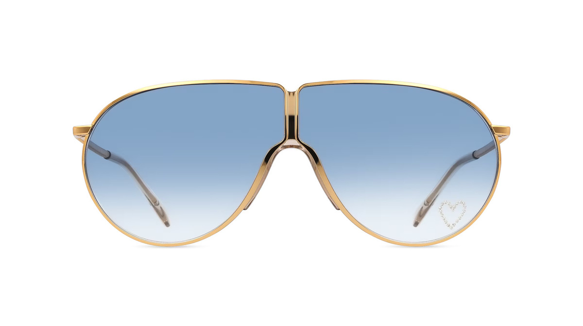 Stella McCartney SC40064I Sonnenbrille Pilot, Vollrand, Metall, Gold, Damen - Bild 1
