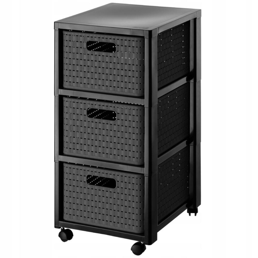 Rotho Tower mit Rollen Country großes Bücherregal mit 3 Schubladen für A4 in Anthrazit - Bild 4