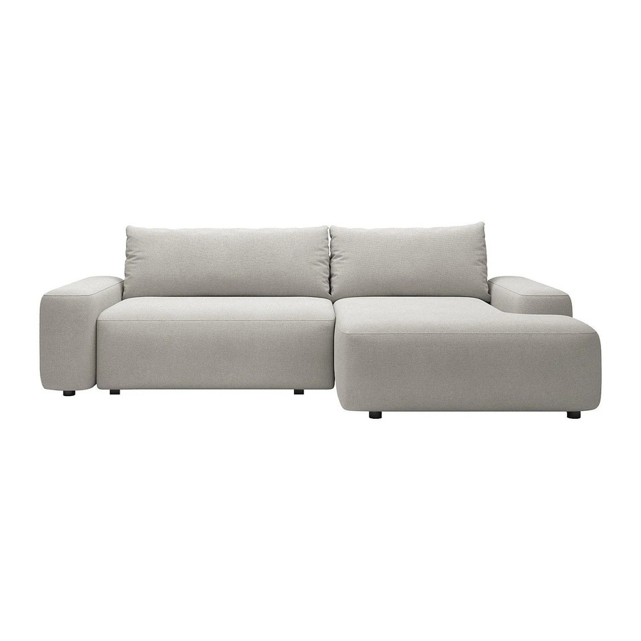 Vente-unique Schlafsofa Daviso in Hellgrau mit L-Form und Polsterung - Bild 2