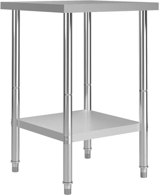 DELUKE KUGO Gastro-Arbeitstisch aus Edelstahl in Silber, B/T/H: 60 x 60 x 85 cm - Bild 1
