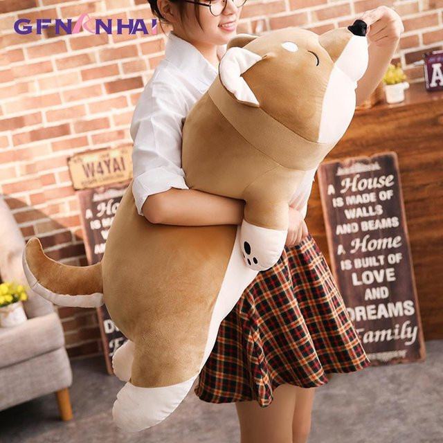 Liegender Shiba Inu Hund Plüschkissen, Plüsch / Textil, 1-teiliges Set - Bild 1