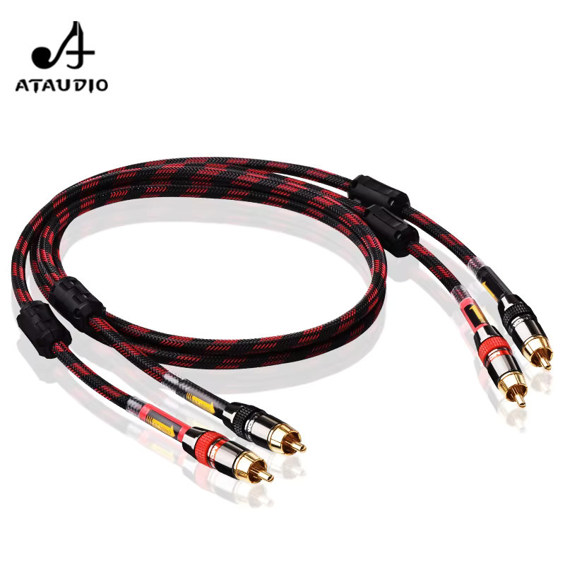 ATAUDIO HiFi-RCA-Kabel Set aus 6N OFC, 2RCA auf 2RCA Stereo-Audiokabel in Schwarz und Blau - Bild 2
