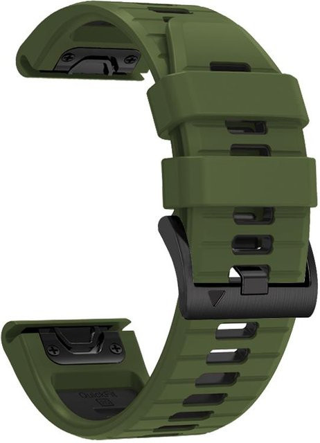 Uhrenarmband Silikon, Schnellverschluss, 26 mm, schwarz/armee grün, Unisex - Bild 1