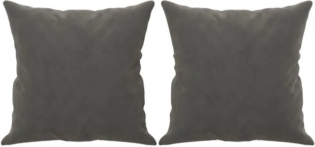 vidaXL Zierkissen Set aus Samt in Dunkelgrau, 2 Stück, B/T/H: 40 x 40 x 40 cm - Bild 1