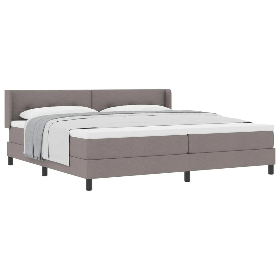 vidaXL Boxspringbett mit Matratze in Taupe, Hybrid-Modell aus Stoff und Holz, B/T: 200 x 200 cm - Bild 2